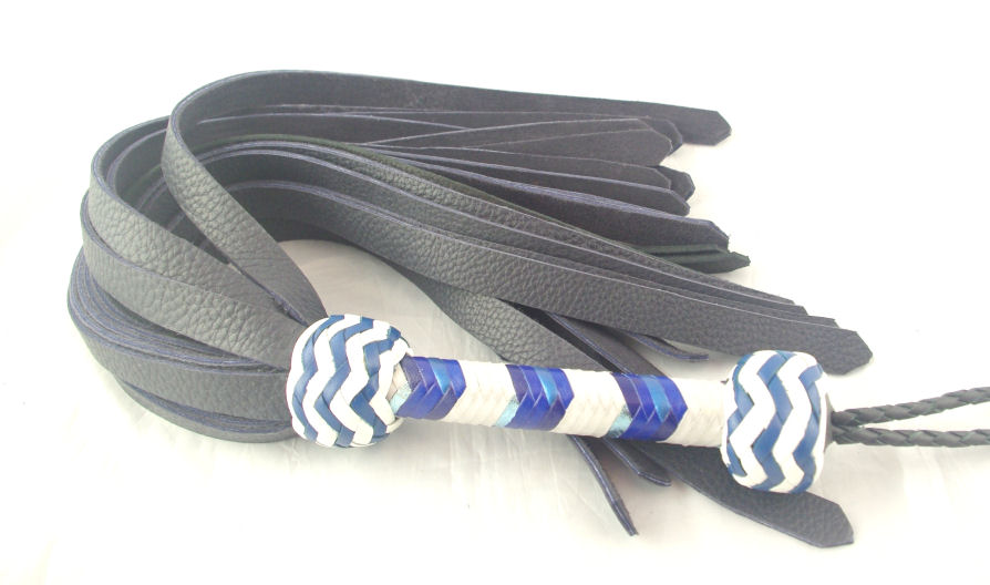 Blue Bull Hide Flogger - Click Image to Close