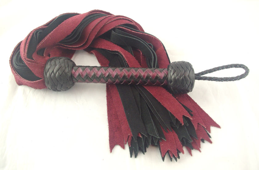 Burgundy Suede Flogger - Click Image to Close