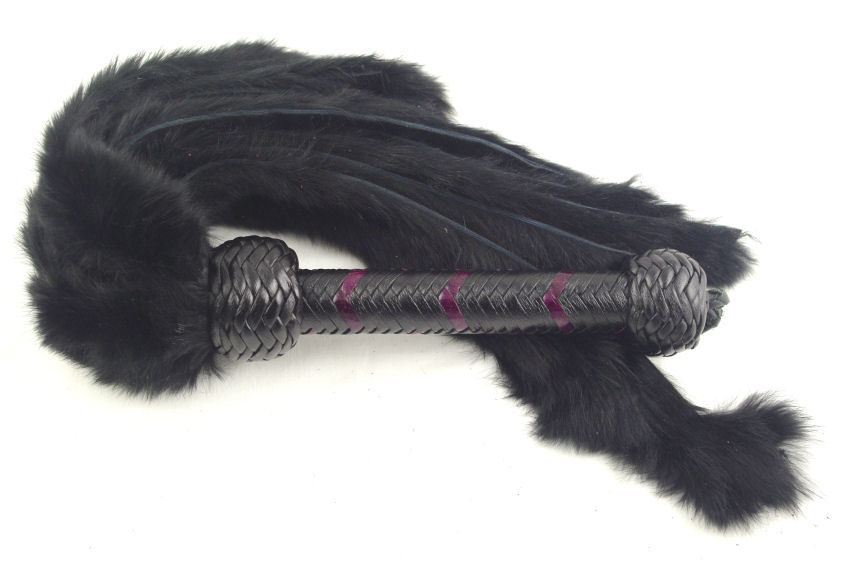 Black Rabbit Fur Flogger - Click Image to Close