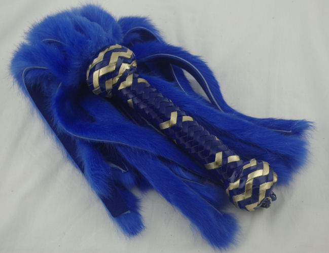 Blue Rabbit Fur Flogger - Click Image to Close
