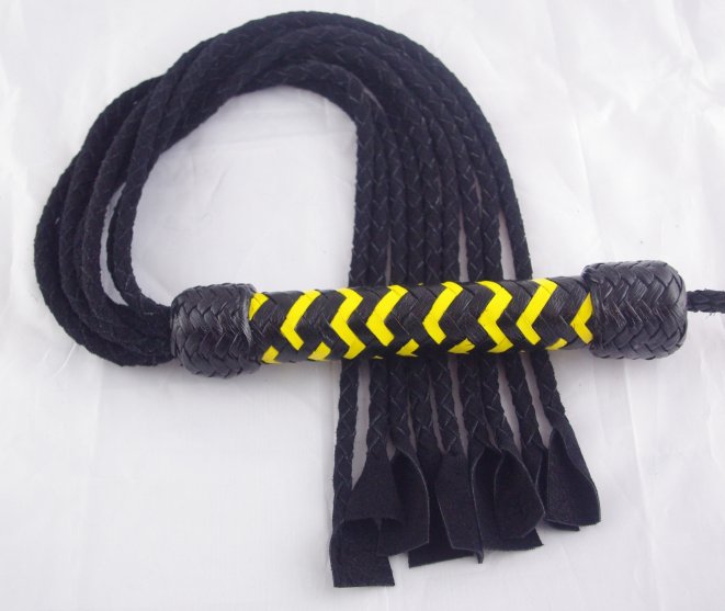 Black Suede Cat-Yellow Handle - Click Image to Close
