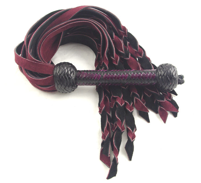 Burgundy and Black Inside-out Flogger - Click Image to Close
