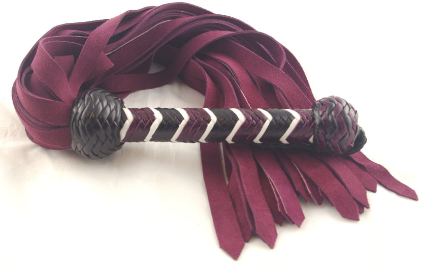 Plum Heavy Suede Flat Falls Flogger - Click Image to Close