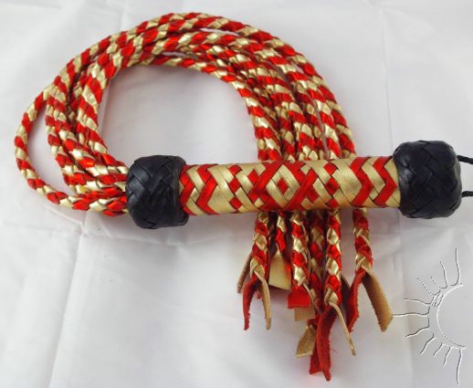 Garment Braided Cat with Gold and Red Handle
