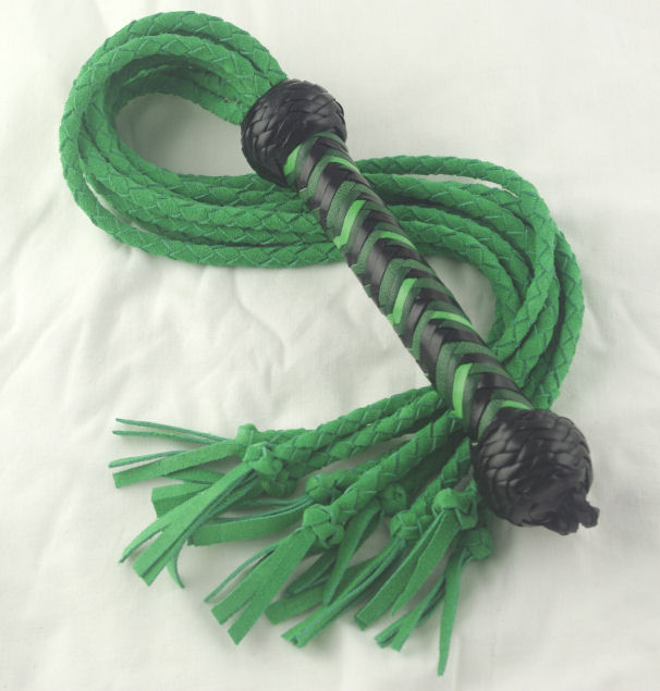 Green Suede Cat with Knots - Click Image to Close