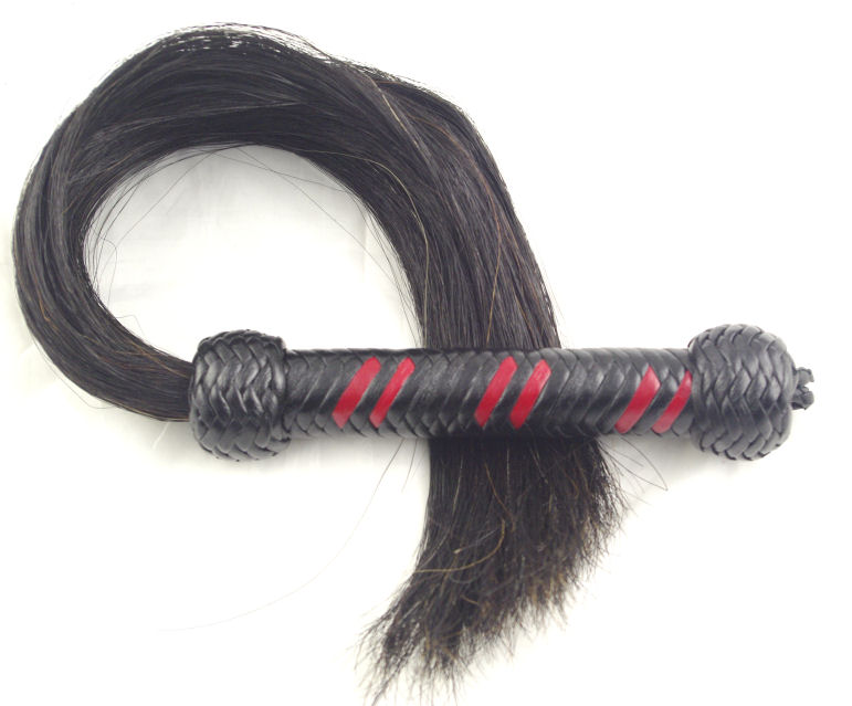 Black Horsehair Flogger - Click Image to Close