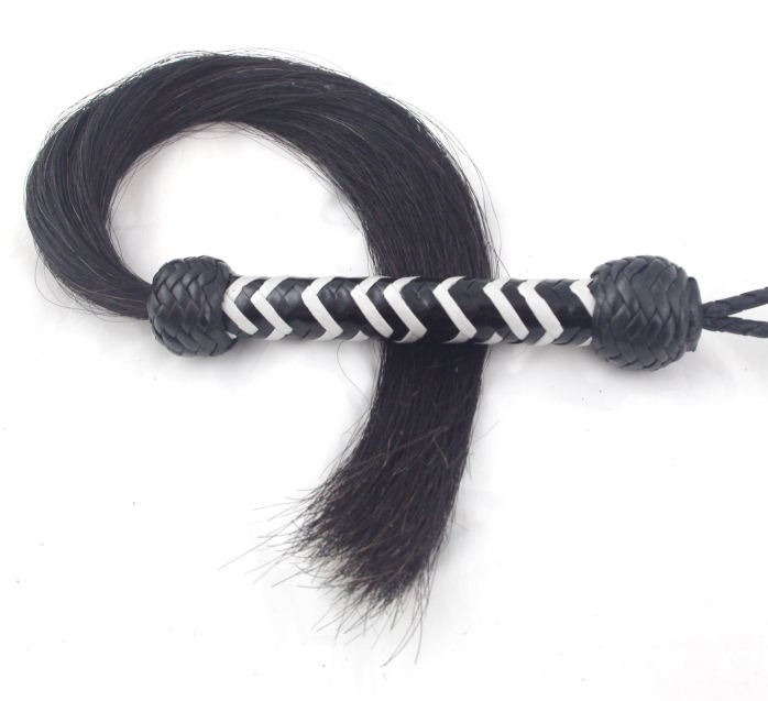 Black Horsehair Flogger - Click Image to Close