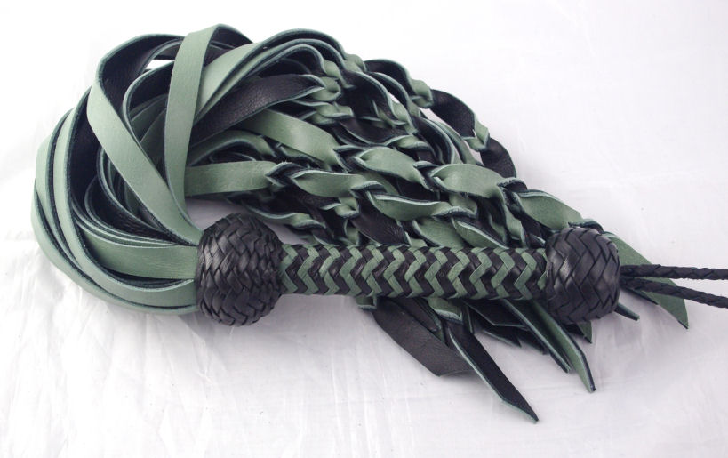 Sage Green and Black Twisted Flogger - Click Image to Close