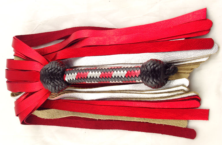 Red and Silver Metallic Soft Garment Falls - Click Image to Close