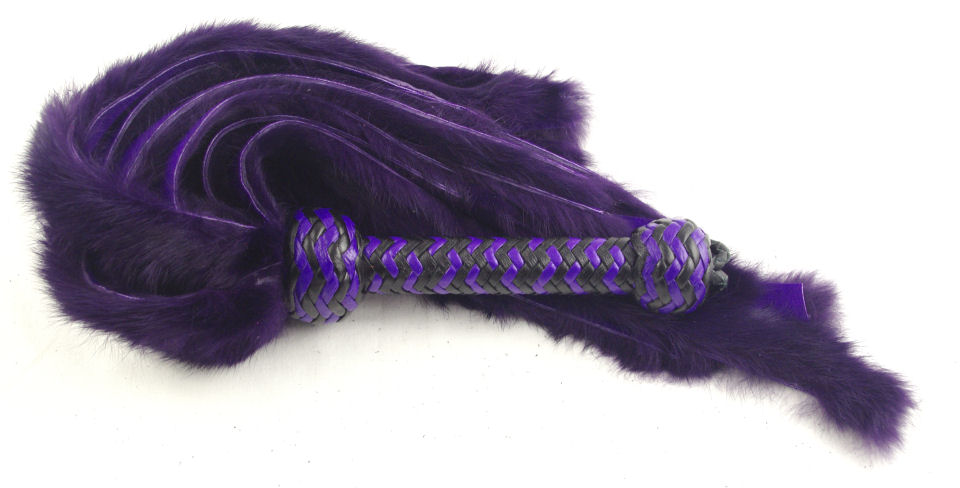 Purple Rabbit Fur Flogger