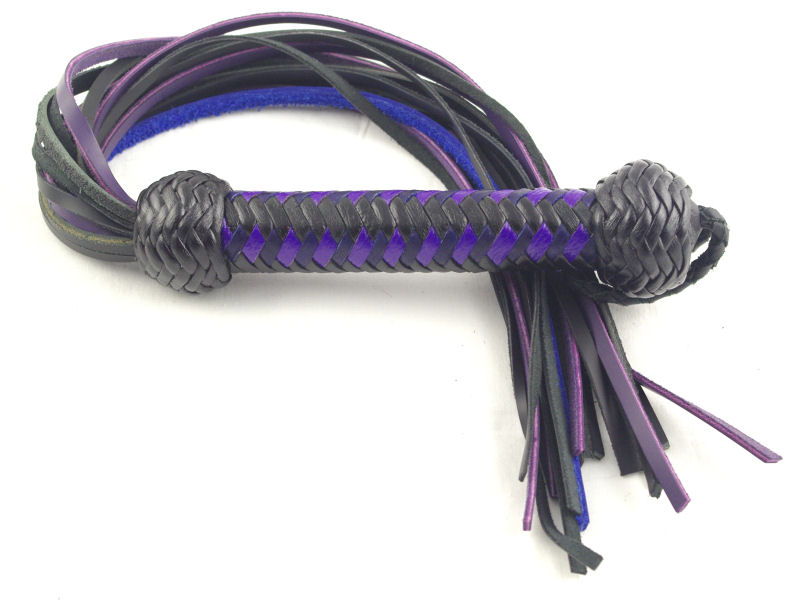 Purple, Blue, and black Latigo Lace Flogger - Click Image to Close