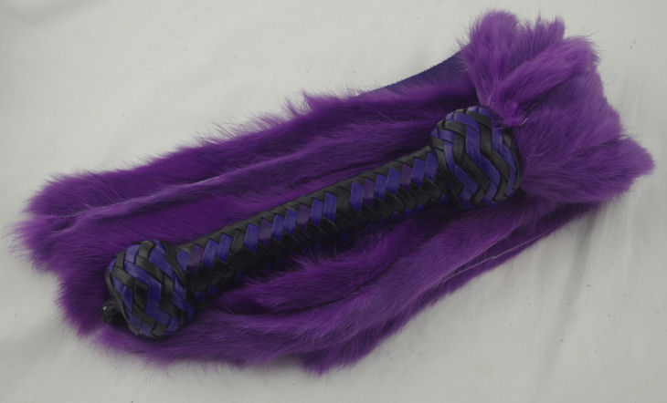 Purple Rabbit Fur Flogger
