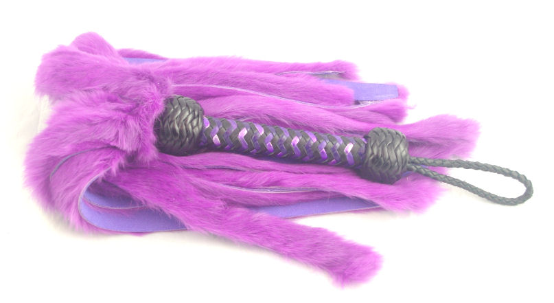 Purple Rabbit Fur Flogger - Click Image to Close