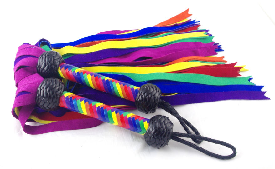 Rainbow Suede Flogger Set - Click Image to Close