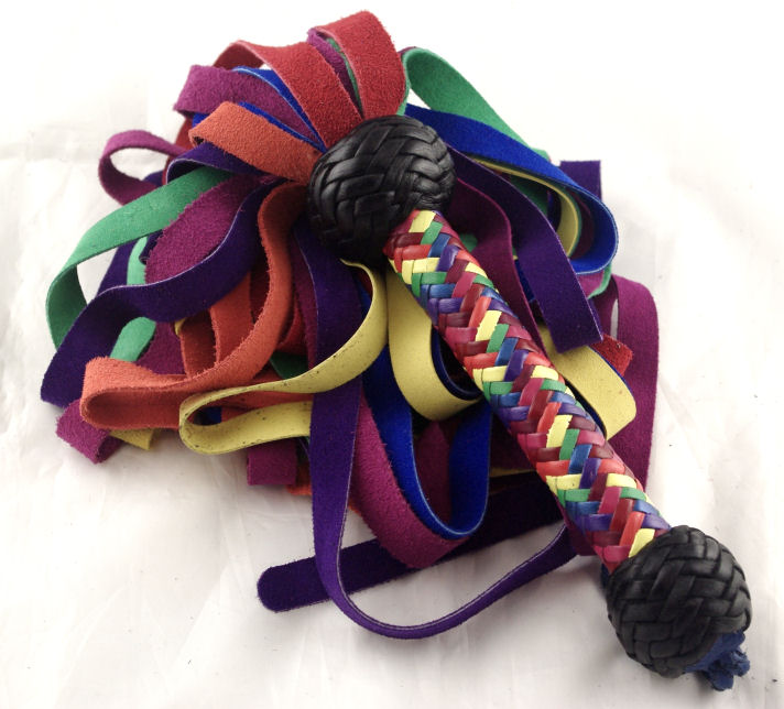 Rainbow Suede Flat Falls flogger - Click Image to Close