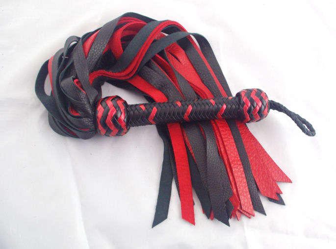 Red and Black Deer Hide Flogger