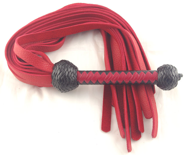 Red Bullhide Flat Fall Flogger - Click Image to Close