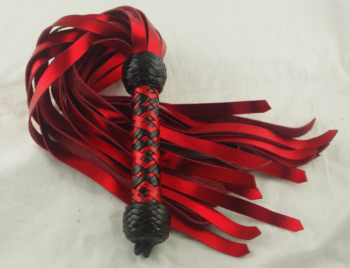Red Metallic Chap Flogger - Click Image to Close