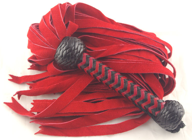 Red Suede Flat Falls Flogger - Click Image to Close