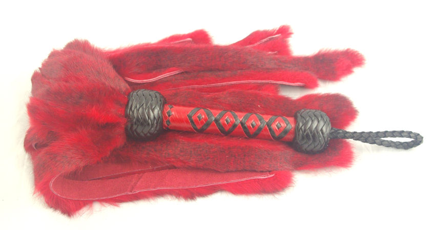 Red Rabbit Fur Flogger - Click Image to Close