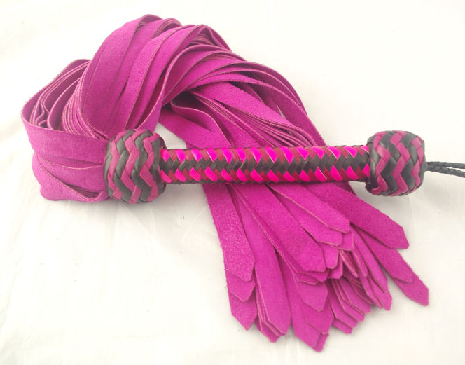 Pink Suede Flogger - Click Image to Close