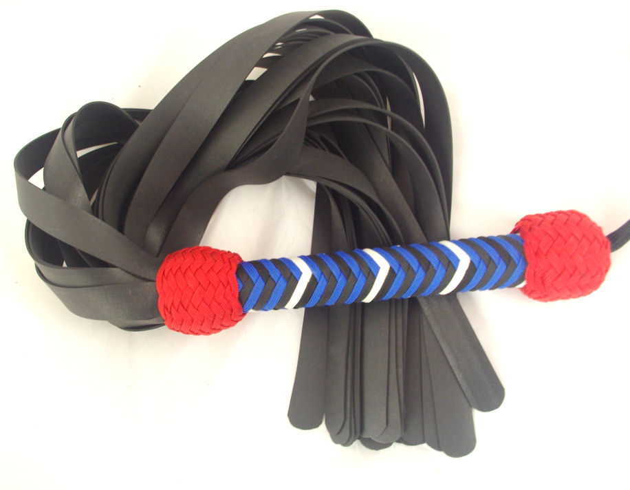 Rubber Garment Fall Flogger - Click Image to Close