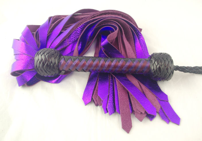 Purple Metallic Chap Flogger - Click Image to Close