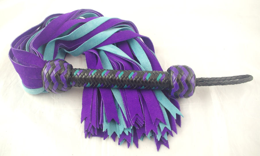Purple and Teal Suede Flogger