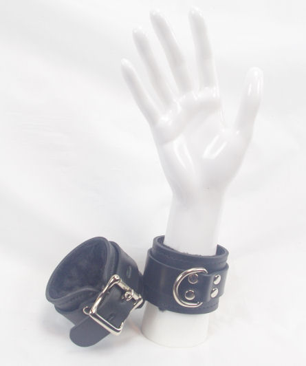 Black Lined Locking Buckle Wrist Restraints Black Lined Locking Buckle Wrist Restraints