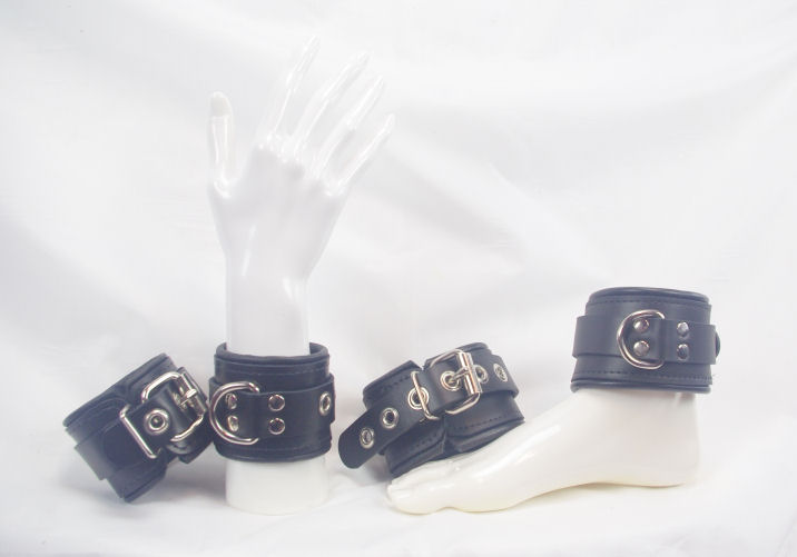 Garment Lined Black Leather Buckling Restraint Set Garment Lined Black Leather Buckling Restraint Set