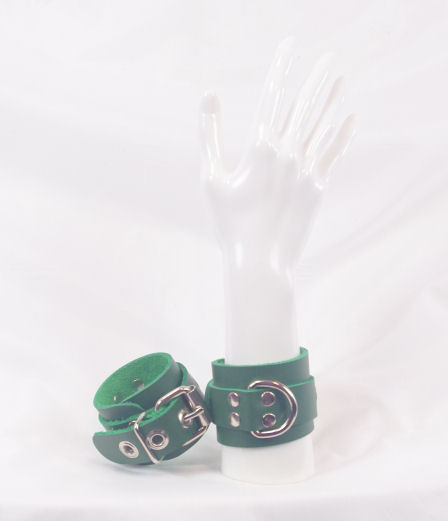 Green Roller Buckle Wrist Restraints - Click Image to Close