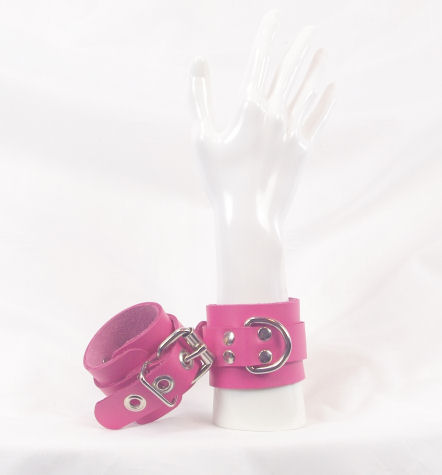 Pink Roller Buckle Wrist Restraints - Click Image to Close