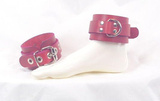 Red Roller Buckle Ankle Restraints - Click Image to Close