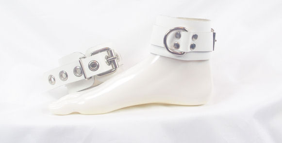 White Roller Buckle Ankle Restraints - Click Image to Close