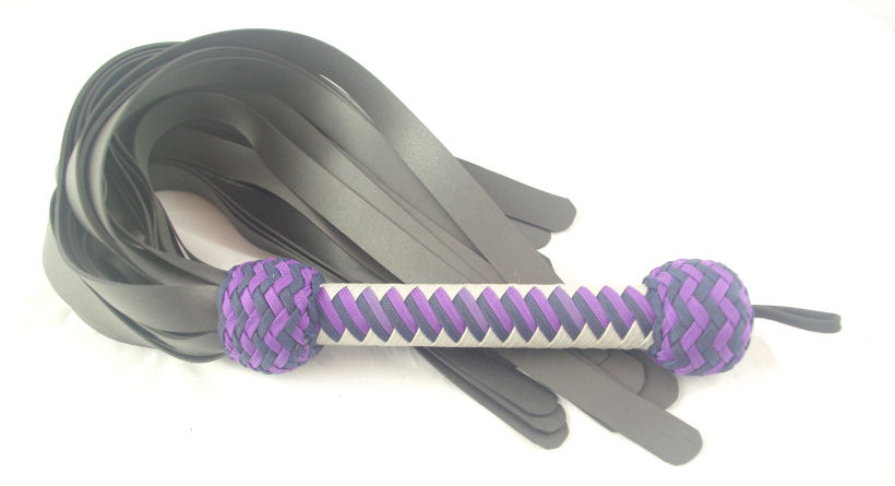 Purple and Grey Rubber Flogger - Click Image to Close