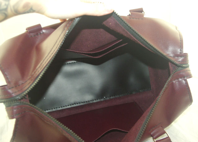 Burgundy Leather Duffle Bag - Click Image to Close